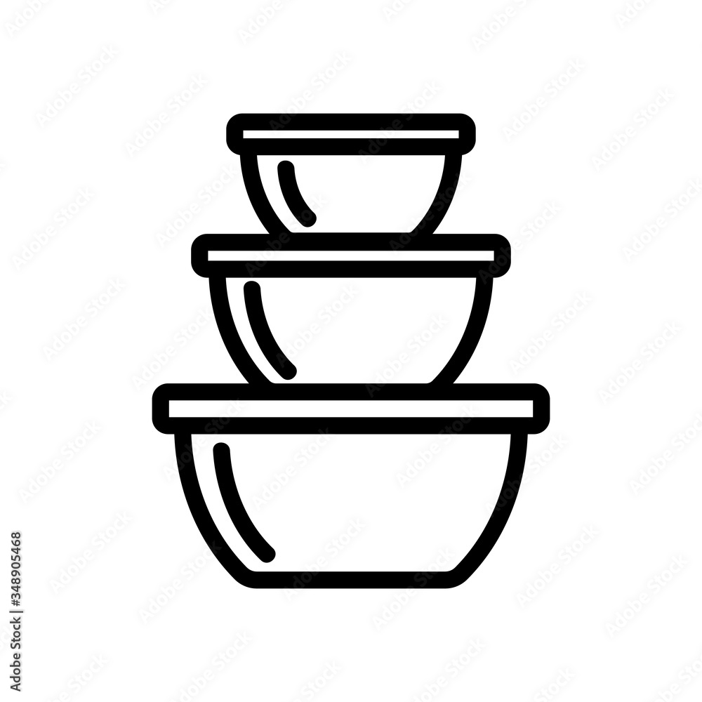 Poster food storage containers in different sizes icon vector. food storage containers in different sizes s