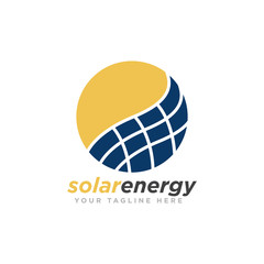 Solar Energy Logo Design Vector Illustration