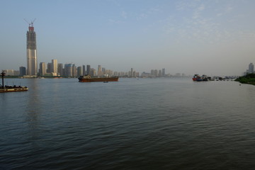 Naklejka premium The Yantse River at Wuhan in China.