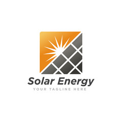 Solar Energy Logo Design Vector Illustration
