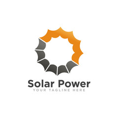 Solar Energy Logo Design Vector Illustration