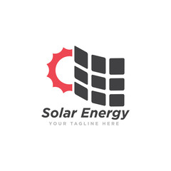 Solar Energy Logo Design Vector Illustration