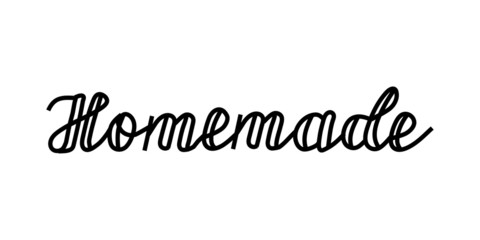 Homemade lettering emblem for your design. Handwritten hand drawn label for hand craft product and handicraft shop, bakery. Homemade, DIY, do it yourself concept.