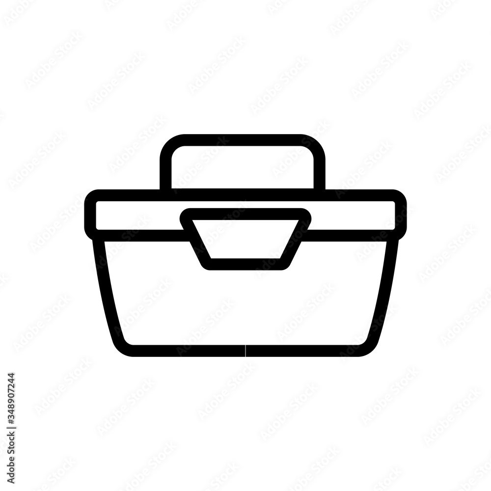 Poster portable food container side view icon vector. portable food container side view sign. isolated cont