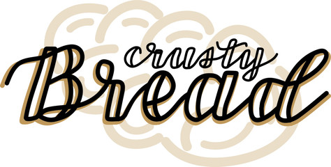 Homemade bread hand drawn lettering. Vector isolated.