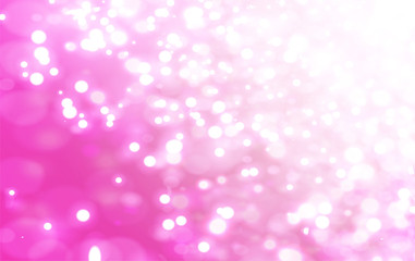 Lights on magenta abstract background bokeh effect.