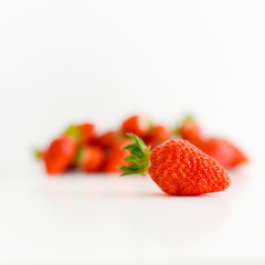 fresh strawberries bright red new crop on a white background