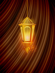 vector illustration of illuminated lamp for Ramadan Kareem Greetings for Ramadan background