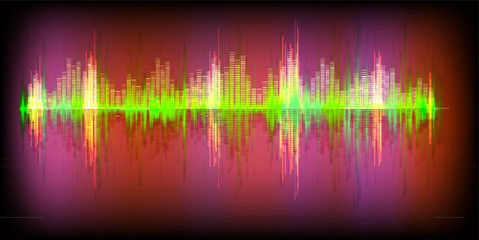 Abstract equalizer background blue. Unusual line and shine