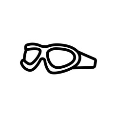 oval protective diving goggles icon vector. oval protective diving goggles sign. isolated contour symbol illustration