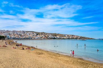 View of the picturesque city of Sitia and the beautiful sandy beach which is situated in short distance from the center of the city.