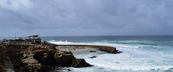 Cove at La Jolla Beach on a Cloudy Day