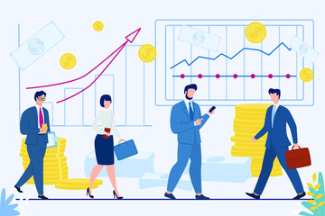 Business people in meeting room. Business conference. Vector illustration concept.