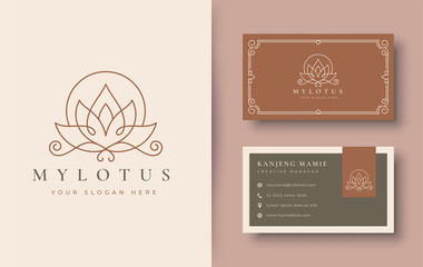 lotus flower logo and business card design