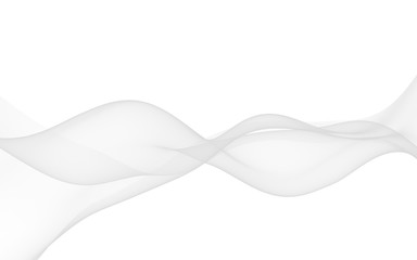 White abstract background. Fluttering white scarf. Waving on wind white fabric. 3D illustration