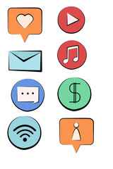 Bitmap illustration: icons