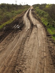 Rural dirt road, without people