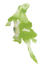 Lizard vector mixed media illustration