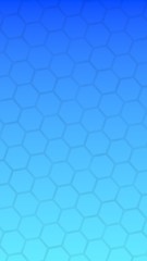 Translucent honeycomb on a gradient blue sky background. Perspective view on polygon look like honeycomb. Isometric geometry. 3D illustration