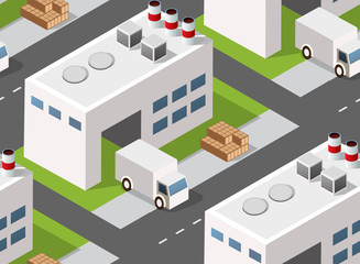 Seamless industrial pattern of the landscape of industrial