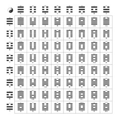Vector symbols with I Ching Hexagrams for your design