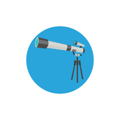 telescope colorful flat icon with long shadow. telescope flat icon