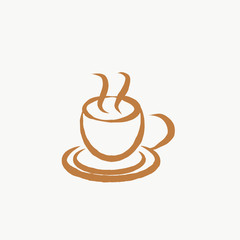 brown color coffee cup with smoke