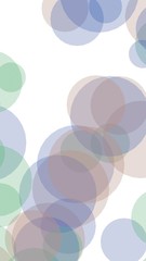 Multicolored translucent circles on a white background. 3D illustration