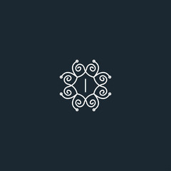 Fototapeta premium Letter I logo design. I monogram logo - vector