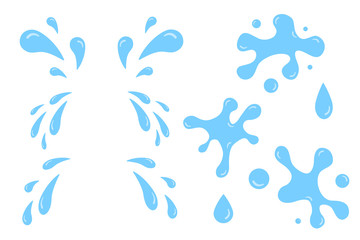 Set of water and water drop icon design, illustration vector. Cartoon tears streams.