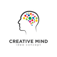 Brain logo. Brain icon. Brainstorm icon.Logo ideas. Brain vector. Concept Logo Design Template