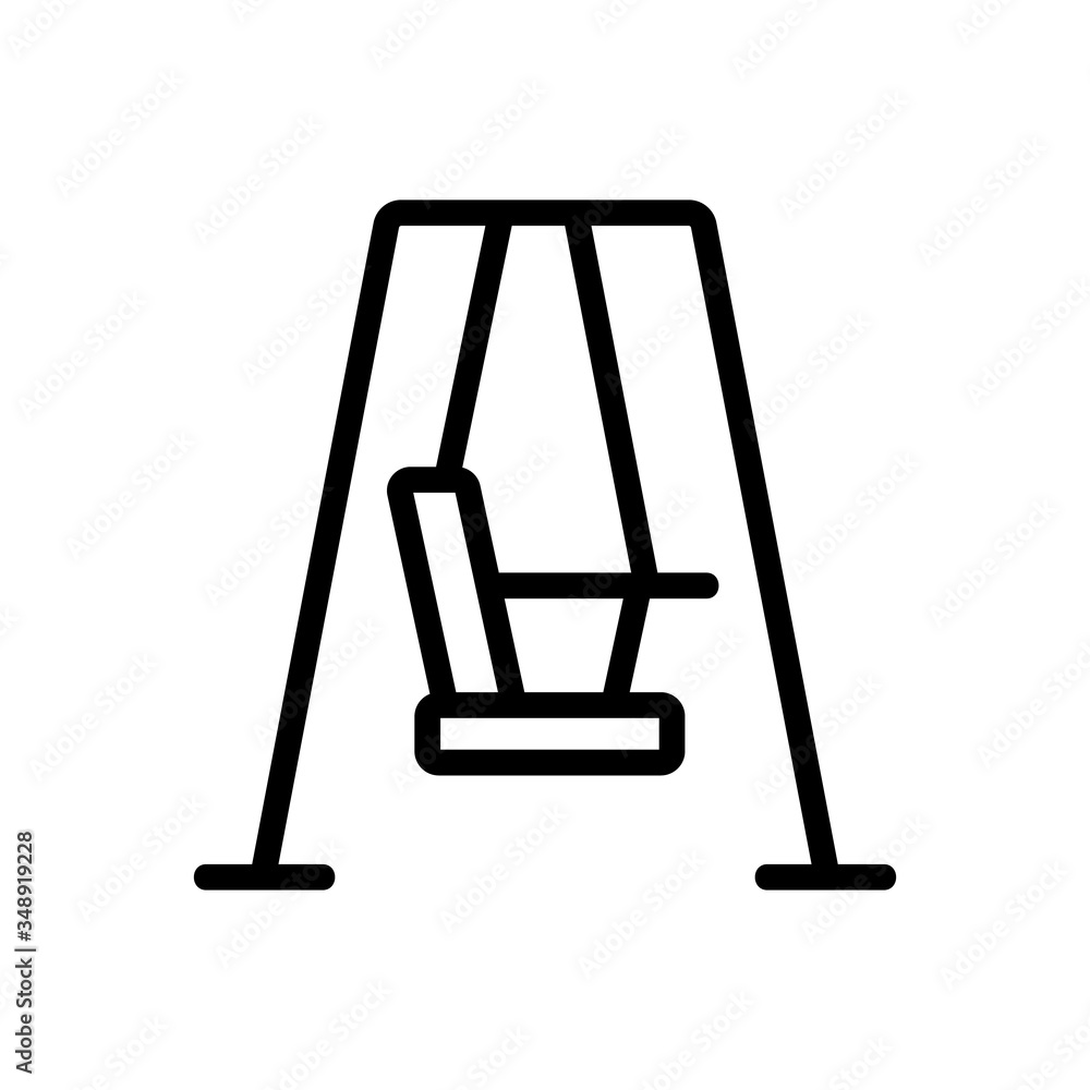 Poster swing sofa with pillows side view icon vector. swing sofa with pillows side view sign. isolated cont