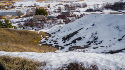 winter landscape with snow