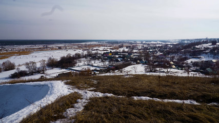 winter landscape with snow