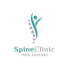 Spine Clinic, Chiropractic, Concept Logo Design Template