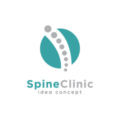 Spine Clinic, Chiropractic, Concept Logo Design Template