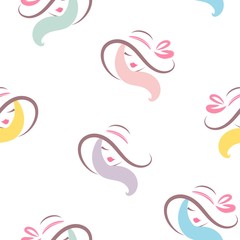 Women's hats. Seamless pattern vector