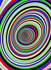 Fototapeta na wymiar abstract geometric pattern colourful art background design graphic illustration three dimensional spiral rainbow 3D hypnotic