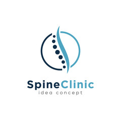 Spine Clinic, Chiropractic, Concept Logo Design Template