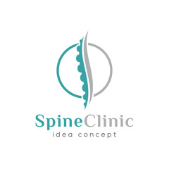 Fototapeta premium Spine Clinic, Chiropractic, Concept Logo Design Template
