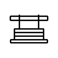 wooden hanging bench front view icon vector. wooden hanging bench front view sign. isolated contour symbol illustration