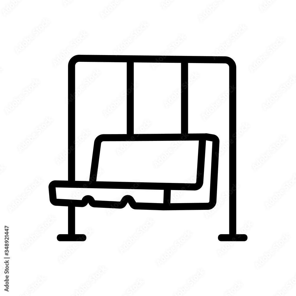 Poster hanging swing in form of sofa icon vector. hanging swing in form of sofa sign. isolated contour symb