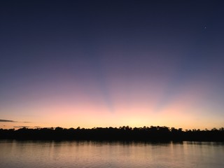 Twilight scenery on a digul river Indonesia 