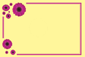 Gift card in color with flowers decoration