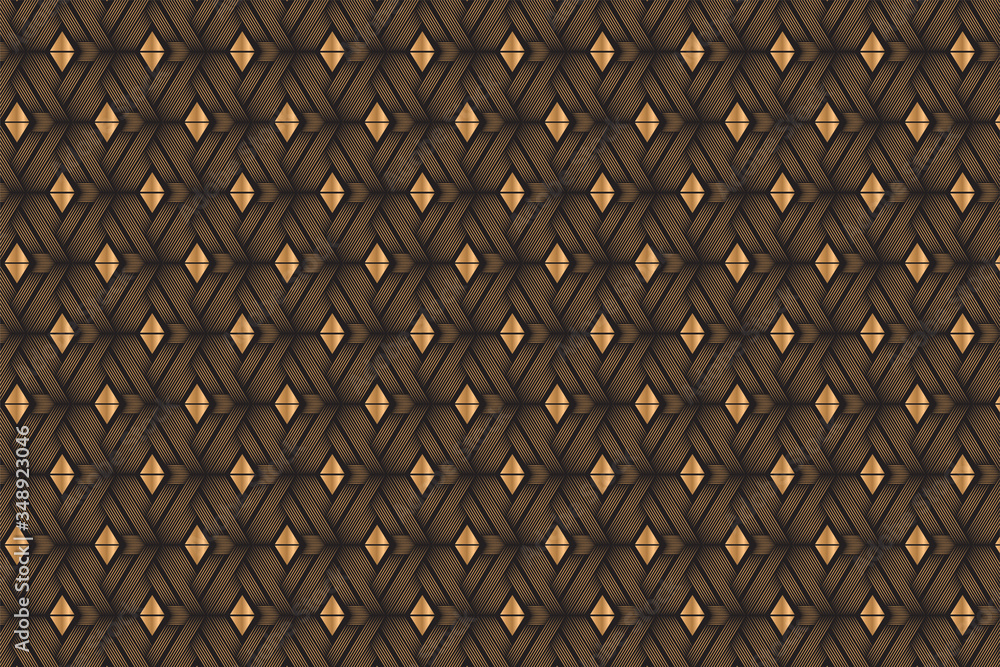 Poster combination of diagonal curve line and triangle shape become a luxury pattern use gold gradient and 