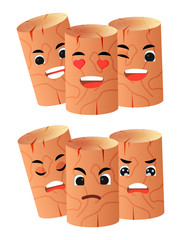 icon illustration a set of wood from Forrest. cute item character decorative