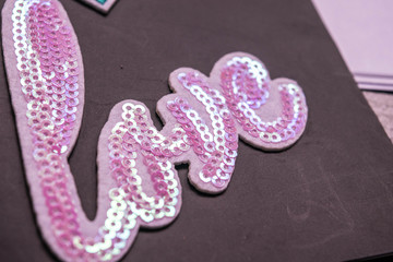 love sign made from sequins