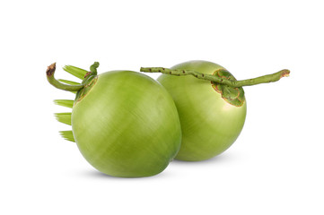 Fresh coconut green isolated on white background