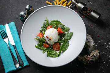 Italian food on black backgrounds. 