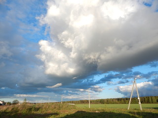 clouds over the field